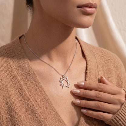 Viking Vital Energy Bind Rune Necklace | 925 Sterling Silver | Norse Runic Symbolism | Empowerment & Vitality Gift