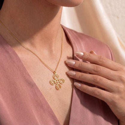 Four Elements Necklace | Sterling Silver Jewelry | Alchemy Symbolism | Meaningful Spiritual Gift