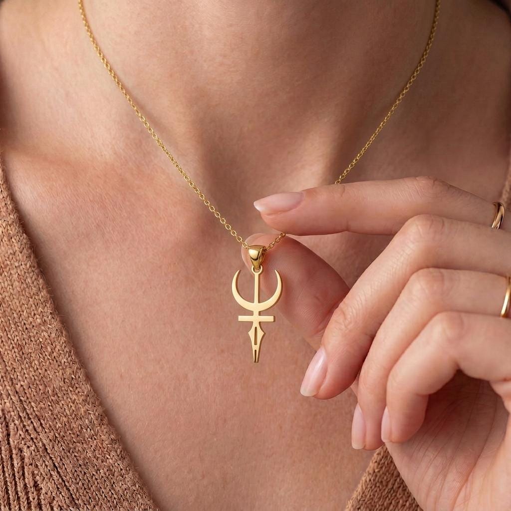 Feminine Energy Necklace | 925 Sterling Silver | Sacred Symbol Spiritual | Meaningful Gift