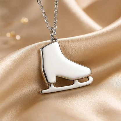 Ice Skate Silver Necklace, Figure Skating Jewelry for Athletes, Handmade 925 Sterling Silver Pendant