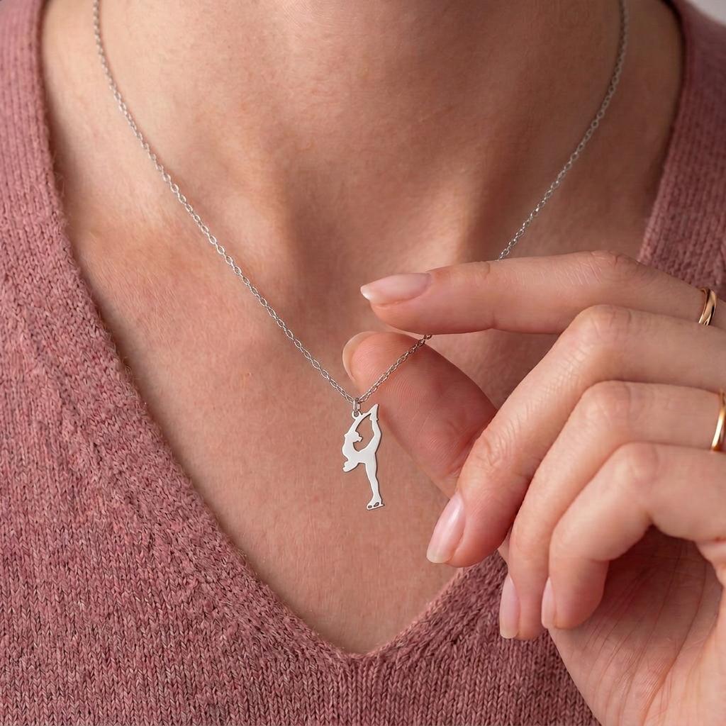 Figure Skater Necklace | 925 Sterling Silver Jewelry | Grace & Balance Pendant | Gift for Dancer or Athlete