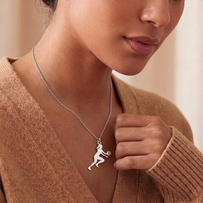 Volleyball Player Necklace | 925 Sterling Silver Women Jewelry | Sport Athlete Silhouette Pendant | Gift for Volleyball Lovers
