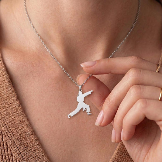 Karate Fighter Necklace | 925 Sterling Silver Jewelry | Martial Arts & Discipline Style | Gift for Athletes