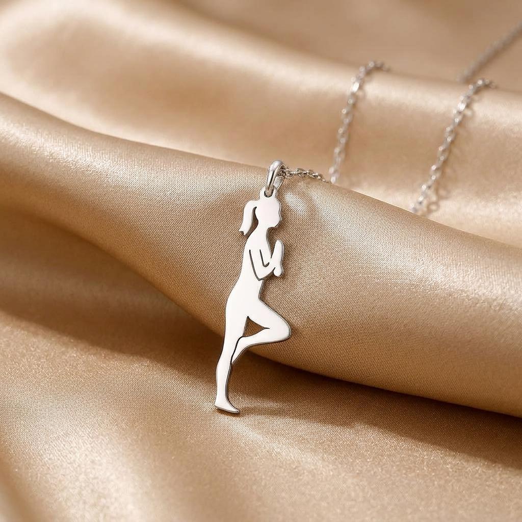 Yoga Woman Necklace | 925 Sterling Silver Jewelry | Mindfulness & Balance Pendant | Spiritual Gift for Yoga Lovers