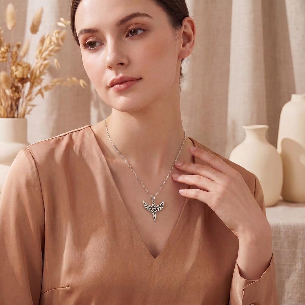 Celtic Wing Knot Necklace | 925 Sterling Silver | Elven Celtic Symbol | Meaningful Gift