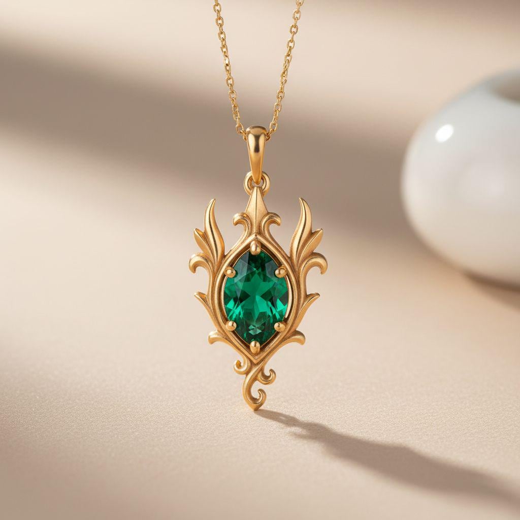 Elf Birthstone Necklace | 925 Sterling Silver for Women | Fantasy Elven Marquise Design | Personalized Birthday Gift