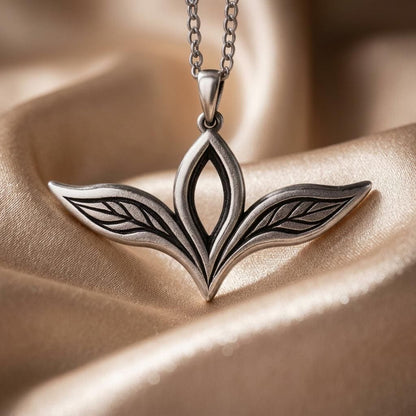Elven Leaf Necklace | 925 Sterling Silver Jewelry | Fantasy Nature Pendant | Elvish Gift for Her