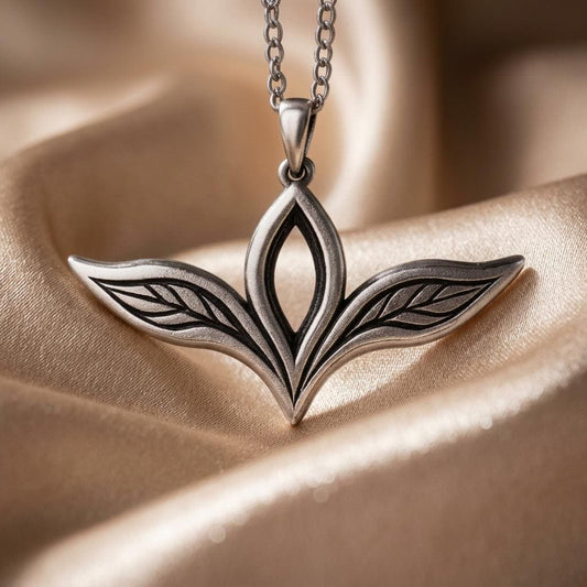 Elven Leaf Necklace | 925 Sterling Silver Jewelry | Fantasy Nature Pendant | Elvish Gift for Her