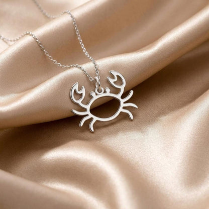 Crab Necklace | 925 Sterling Silver Jewelry | Ocean Zodiac Cancer Symbol | Meaningful Gift for Her