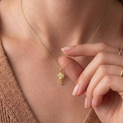 Marigold Flower Necklace | 925 Sterling Silver Women | Botanical Birth Flower Style | October Birthday Gift