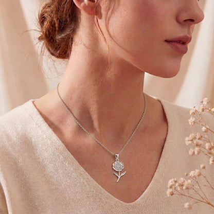 Lantana Flower Necklace | 925 Sterling Silver for Her | Botanical Floral Style | Birthday and Friendship Gift
