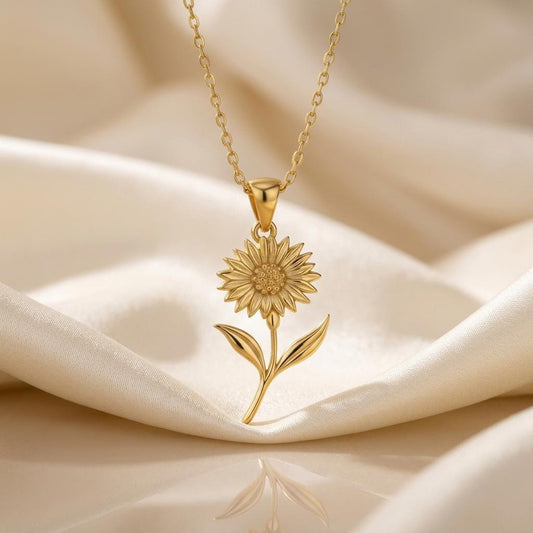 Cornflower Pendant Necklace | 925 Sterling Silver Women Jewelry | Floral Birth Flower Design | Symbolic Gift for Her