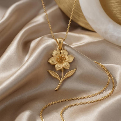 Rhododendron Flower Pendant Necklace | 925 Sterling Silver Women Jewelry | Bold Floral Birth Flower | Meaningful Gift for Her