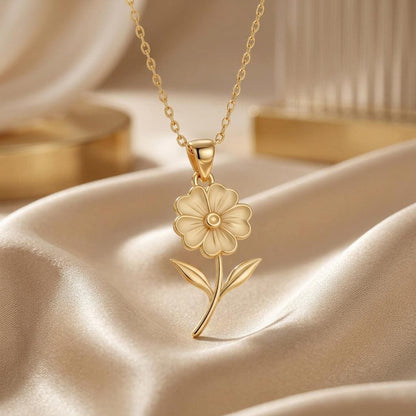 Primrose Flower Pendant Necklace | 925 Sterling Silver | Botanical Floral Jewelry | February Birth Flower Gift
