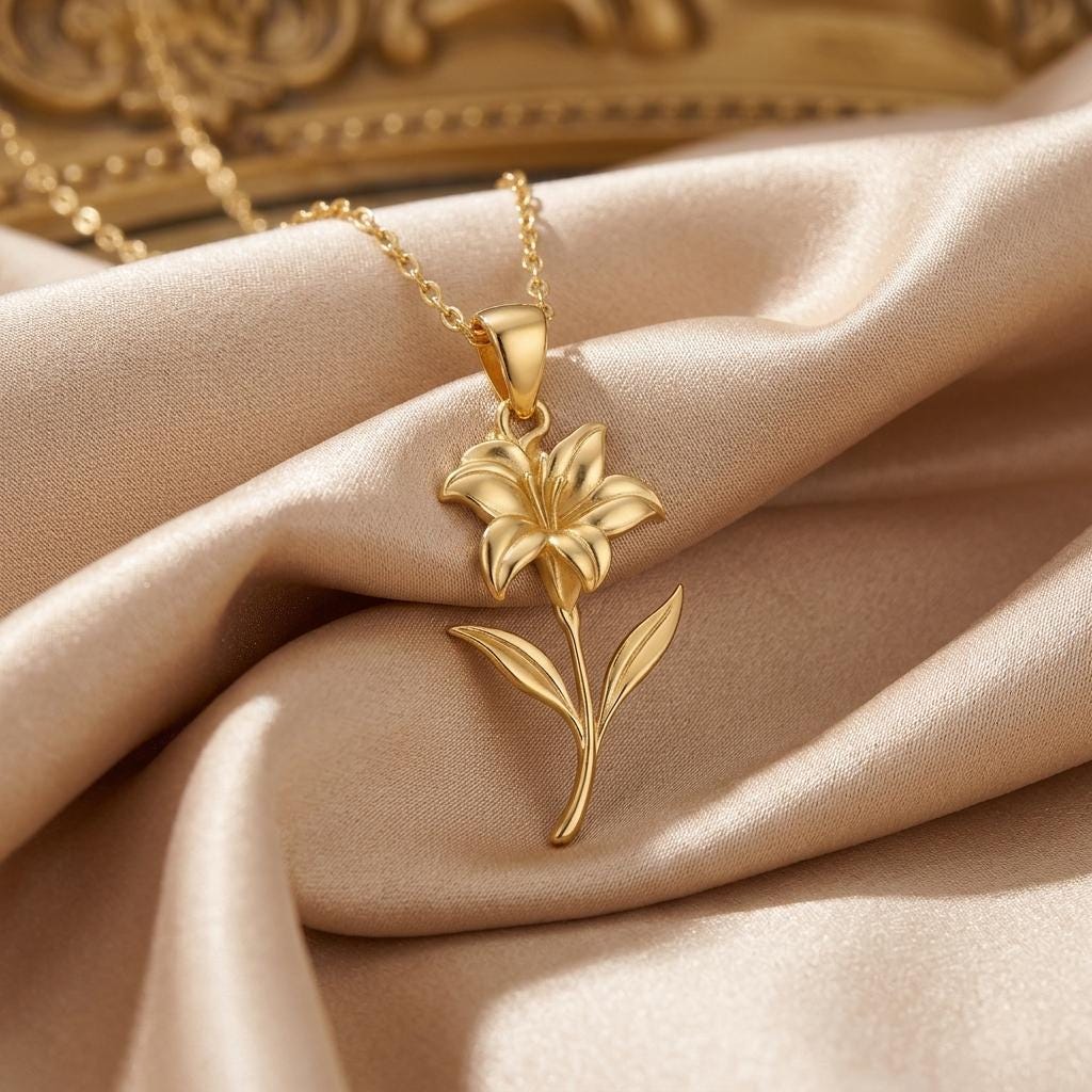 Canna Flower Pendant Necklace | 925 Sterling Silver | Botanical Floral Jewelry | Confidence and Passion Gift