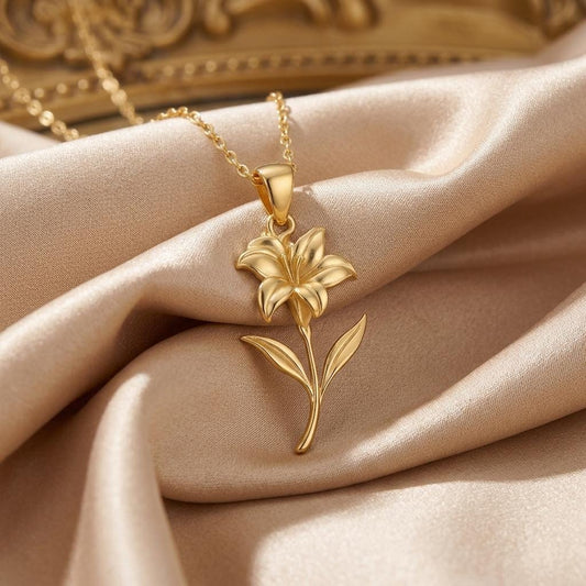 Canna Flower Pendant Necklace | 925 Sterling Silver | Botanical Floral Jewelry | Confidence and Passion Gift