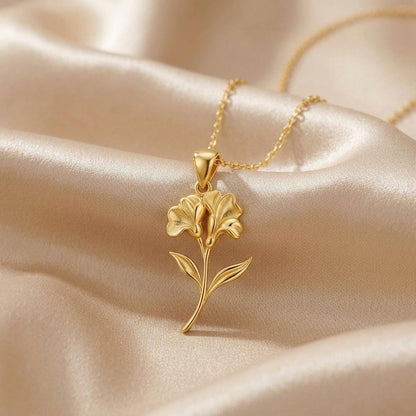Sweet Pea Flower Pendant Necklace | 925 Sterling Silver | Botanical Floral Jewelry | April Birth Flower Gift
