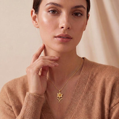 Amaryllis Flower Pendant Necklace | 925 Sterling Silver Jewelry | Botanical Floral Elegance | Meaningful Gift for Strength and Confidence