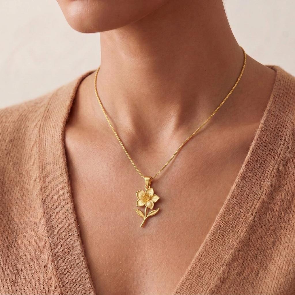 Azalea Flower Pendant Necklace | 925 Sterling Silver Jewelry | Botanical Floral Elegance | Meaningful Nature Gift