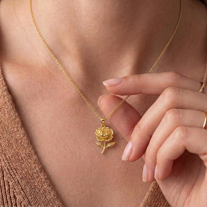 Peony Flower Pendant Necklace | Solid 925 Sterling Silver Jewelry | Botanical Floral Elegance | Meaningful Romantic Gift