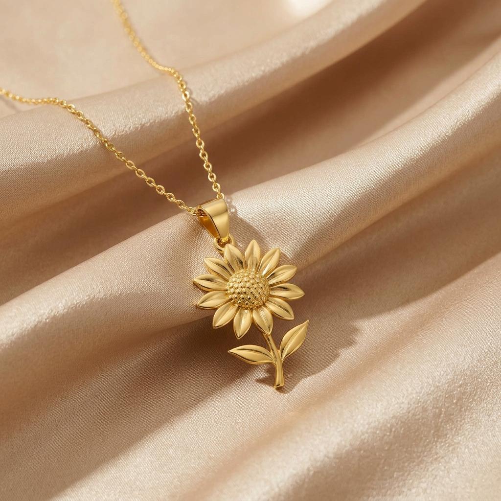 Sunflower Pendant Necklace | 925 Sterling Silver Jewelry | Botanical Floral Symbol | Meaningful Gift for Her