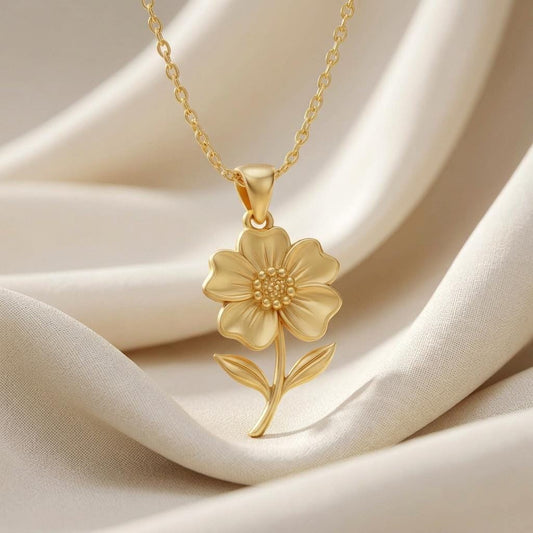 Handmade Anemone Flower Pendant Necklace | 925 Sterling Silver Womens Jewelry | Botanical Floral Nature Design | Meaningful Floral Gift