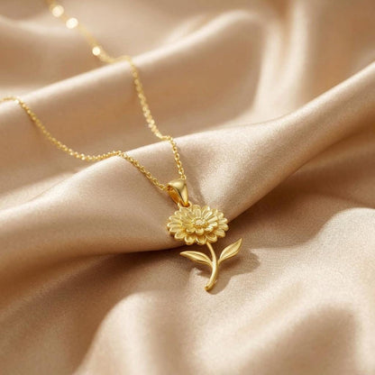 Zinnia Flower Necklace | 925 Sterling Silver | Botanical Floral Design | Meaningful Floral Gift