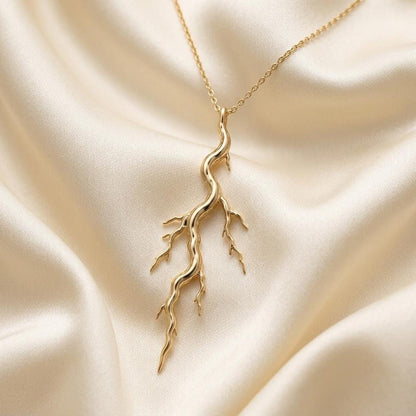 Lightning Pendant Necklace | 925 Sterling Silver | Nature Inspired Statement | Empowerment & Protection Gift