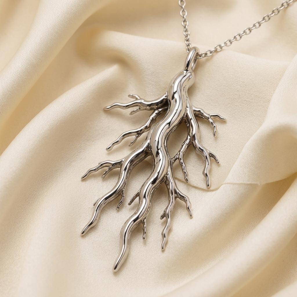 Sacred Root Necklace | 925 Sterling Silver | Nature Inspired Design | Symbolic Gift