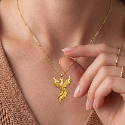 Plated Phoenix Necklace | 925 Sterling Silver Plated | Mythical Creature Theme | Empowerment & Renewal Gift