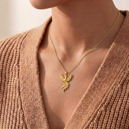 Plated Phoenix Necklace | 925 Sterling Silver Plated | Mythical Creature Theme | Empowerment & Renewal Gift