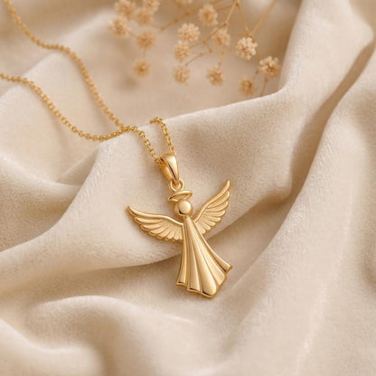Angel Pendant Necklace | Sterling Silver | Guardian Angel Theme | Comfort & Protection Gift