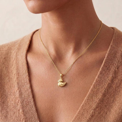 Duck Pendant Necklace | 925 Sterling Silver | Whimsical Animal Theme | Charming Keepsake Gift
