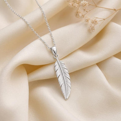 Feather Pendant necklace | 925 Sterling Silver | Nature Inspired & Symbolic | Thoughtful Gift for Her