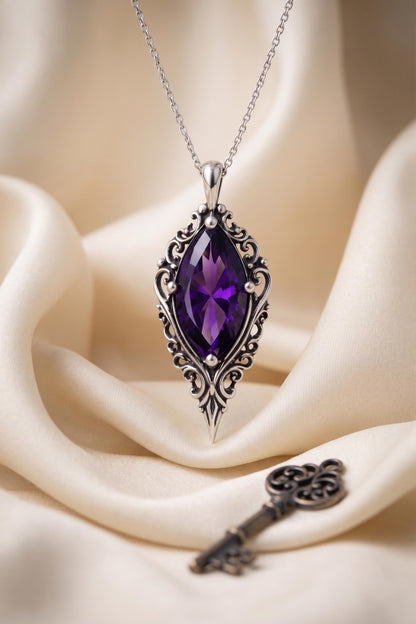 Gothic Baroque Necklace | 925 Sterling Silver | Victorian & Mystical Elegance | Thoughtful Gift for Her
