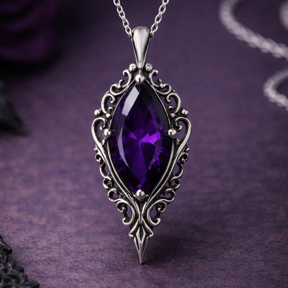 Gothic Baroque Necklace | 925 Sterling Silver | Victorian & Mystical Elegance | Thoughtful Gift for Her