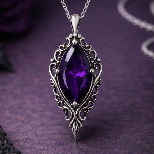 Gothic Baroque Necklace | 925 Sterling Silver | Victorian & Mystical Elegance | Thoughtful Gift for Her