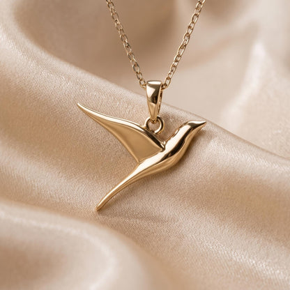 Swallow Pendant Necklace | 925 Sterling Silver | Nature Inspired Jewelry | Symbol of Freedom Gift