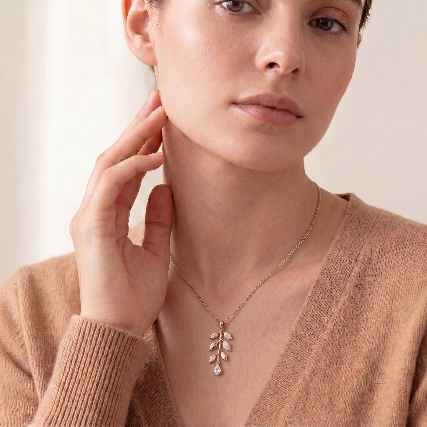 Silver Willow Drop Necklace student graduation gift | 925 Sterling Silver | Nature Inspired Elegance | Milestone Celebration