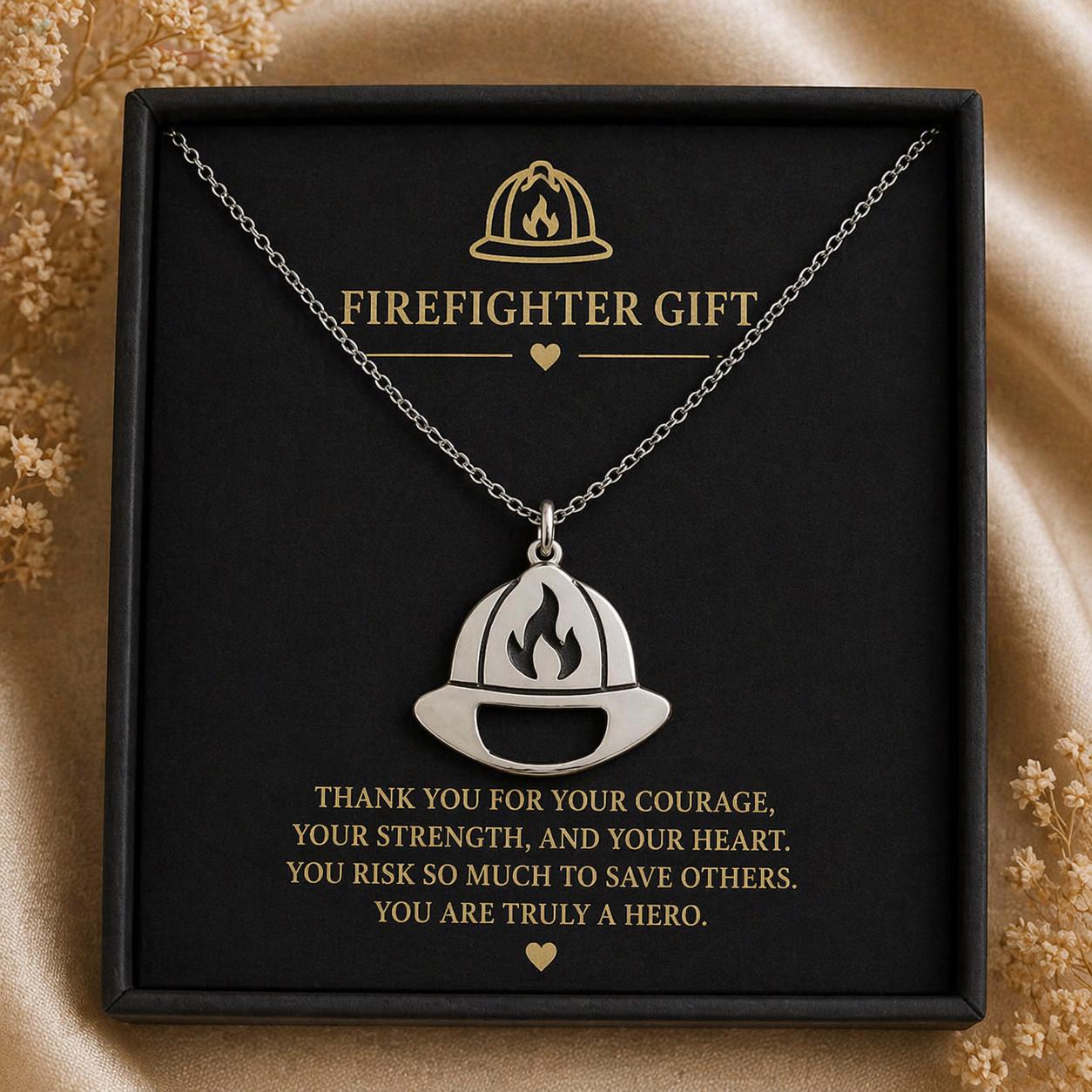 Firefighter Helmet Necklace | 925 Sterling Silver Jewelry | Profession-Inspired Symbol | Meaningful Gift for Firefighters