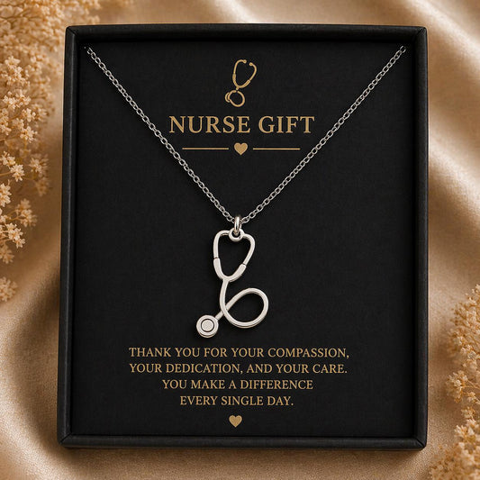 Stethoscope Charm Necklace | 925 Silver Medical Jewelry | Symbol of Care & Healing | Graduation Gift for Nurse or Doctor
