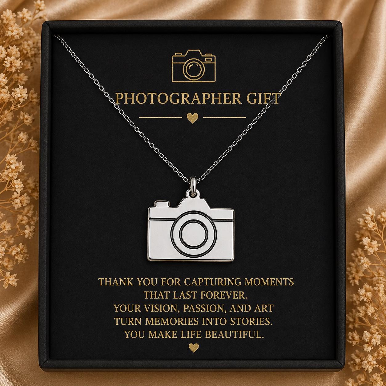 Camera Necklace | 925 Sterling Silver Jewelry | Photography & Art Symbol Pendant | Meaningful Gift for Photographers