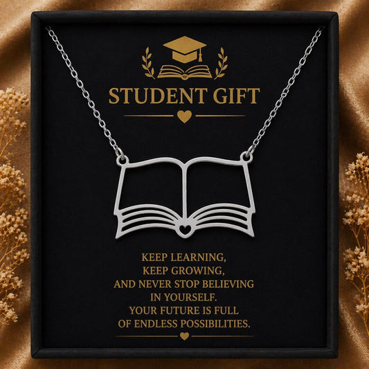 Custom Book Necklace | 925 Sterling Silver for Book Lovers | Minimal Literary Charm | Gift for Readers and Teachers