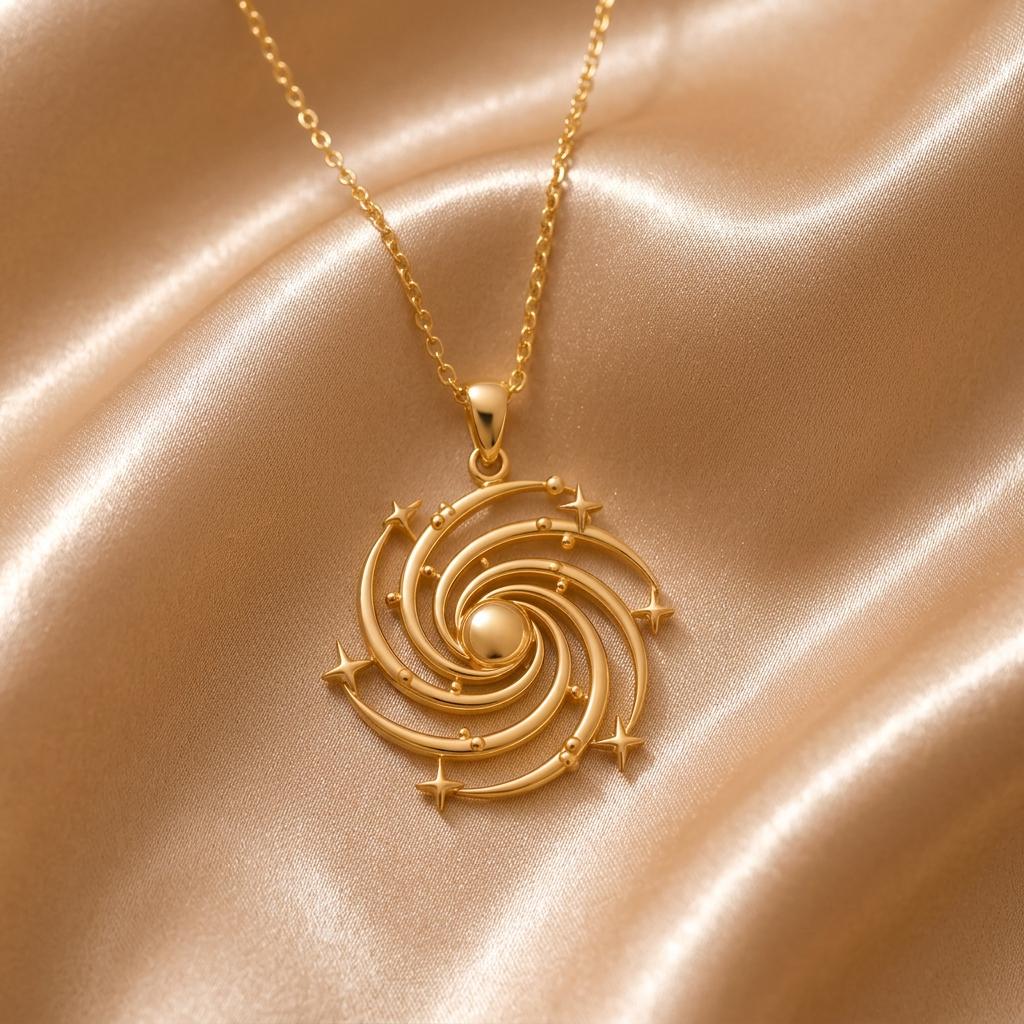 Spiral Galaxy Pendant | 925 Sterling Silver | Celestial Theme | Meaningful Gift