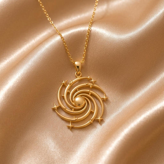 Spiral Galaxy Pendant | 925 Sterling Silver | Celestial Theme | Meaningful Gift
