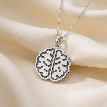 Brain Necklace | 925 Sterling Silver Jewelry | Intelligence & Mind Symbol Pendant | Meaningful Gift for Psychologists
