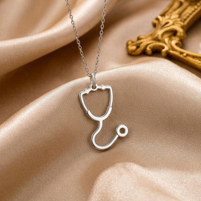 Stethoscope Necklace | 925 Sterling Silver Jewelry | Medical Symbol Pendant | Meaningful Gift for Doctor or Nurse