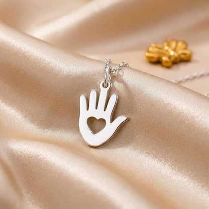 Helping Hand Necklace | 925 Sterling Silver Jewelry | Love & Kindness Symbol Pendant | Meaningful Gift for Caregivers