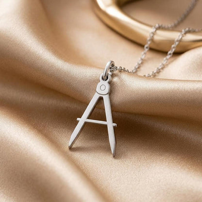 Architect Compass Necklace | 925 Sterling Silver Jewelry | Geometry Symbol Pendant | Meaningful Graduation Gift
