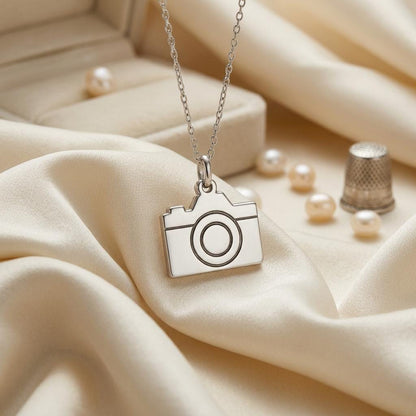 Camera Necklace | 925 Sterling Silver Jewelry | Photography & Art Symbol Pendant | Meaningful Gift for Photographers